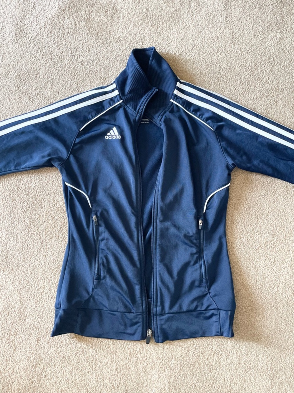 adidas Navy Blue Track Jacket ladies small